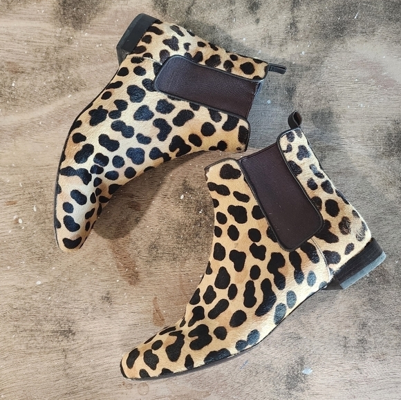 Tory Burch Boots Leopard Print Calf-Hair Chelsea Ankle Bootie 6 - Picture 2 of 15